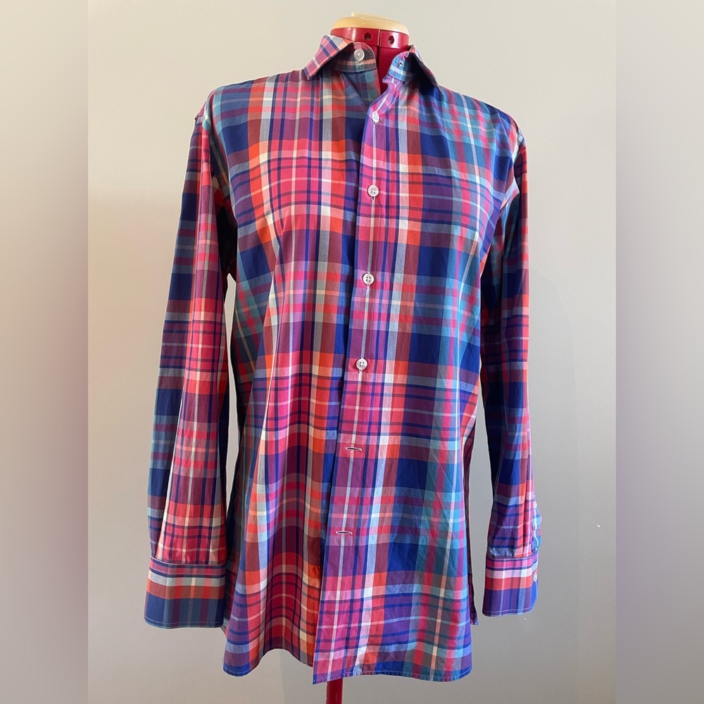 Duchamp %100 cotton
Checkered button up shirt Sz.15.5 neck